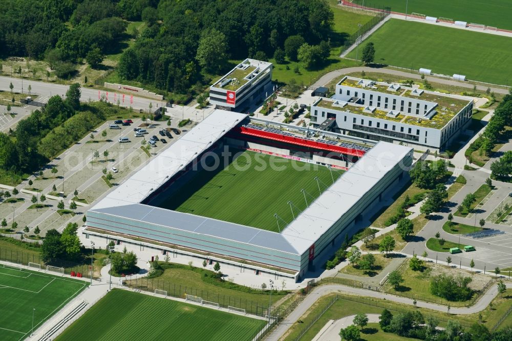 München from the bird's eye view: Ensemble of sports field facilities on the FC Bayern Campus in Munich in the state of Bavaria, Germany