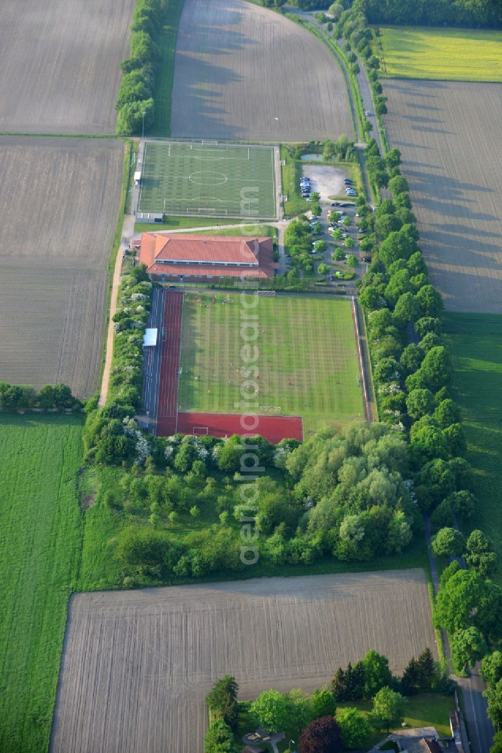 Bergkamen from above - Ensemble of sports grounds in Bergkamen in the state North Rhine-Westphalia