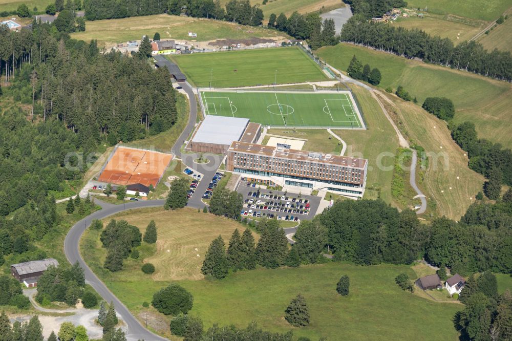 Aerial photograph Bischofsgrün - Ensemble of sports grounds BLSV Sportcamp Nordbayern on street Am Sportcamp in Bischofsgruen in the state Bavaria, Germany