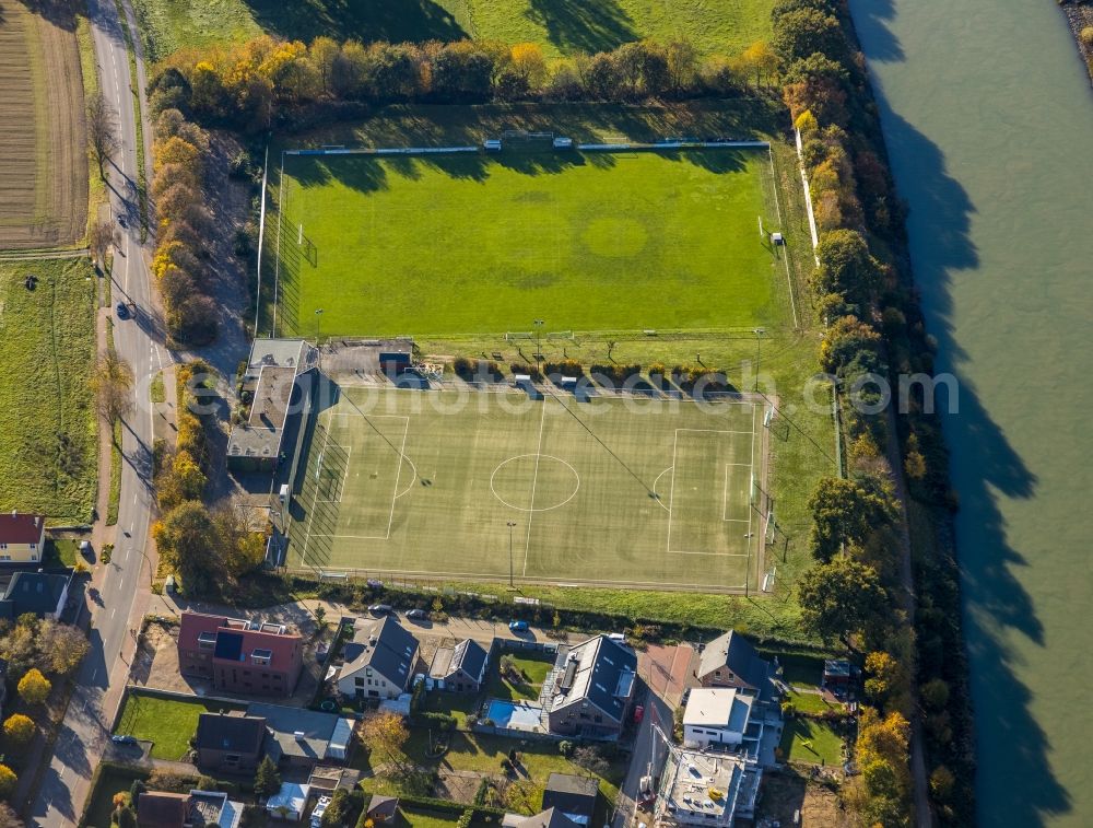 Haltern am See from the bird's eye view: Ensemble of sports grounds of SV Bossendorf 1955 e.V. on Marler Strasse in Haltern am See in the state North Rhine-Westphalia, Germany