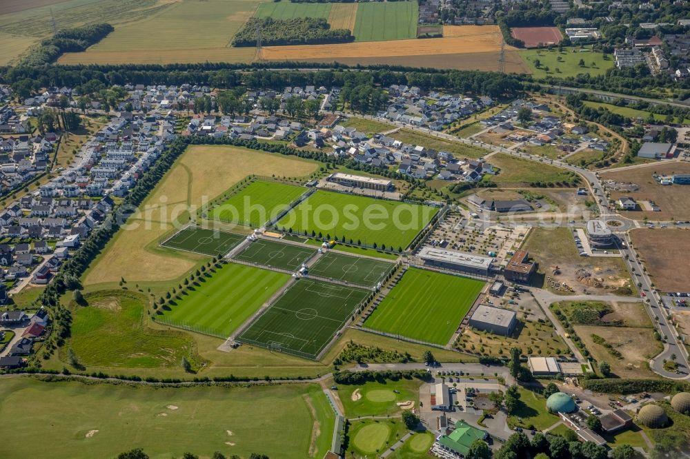 Aerial image Dortmund - Ensemble of sports grounds of BVB Trainingszentrum on Adi-Preissler-Allee in the district Brackel in Dortmund in the state North Rhine-Westphalia, Germany