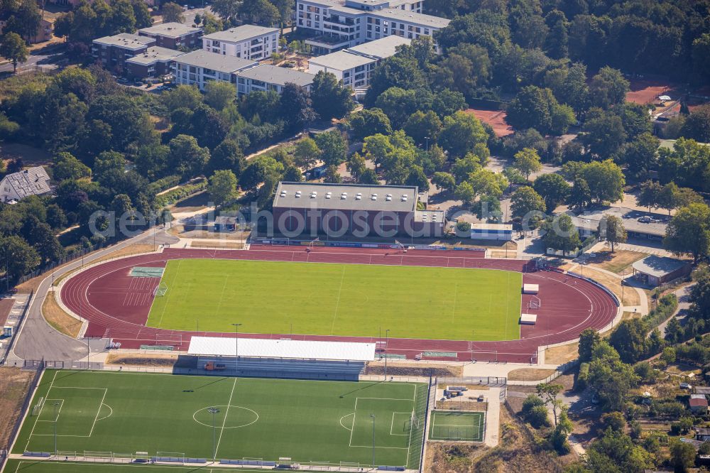 Dinslaken from the bird's eye view: Ensemble of sports grounds in Dinslaken in the state North Rhine-Westphalia