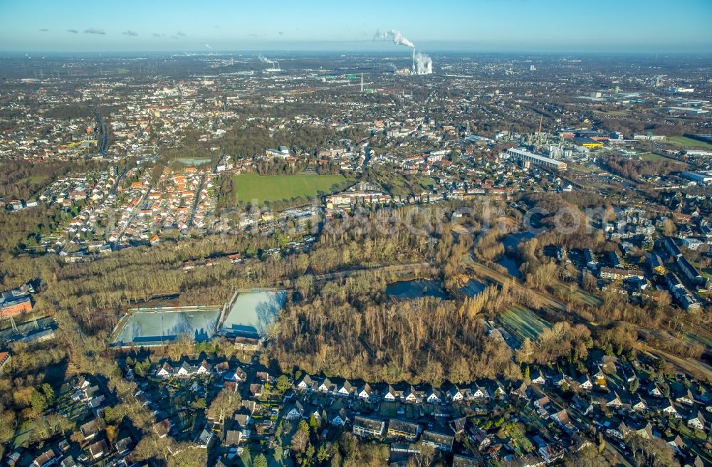 Aerial image Bochum - Ensemble of sports grounds DJK TuS Hordel in Bochum in the state North Rhine-Westphalia