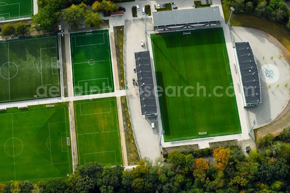 Aerial image Hannover - Ensemble of sports grounds of DTV Hannover e.V. on Theodor-Heuss-Platz in Hannover in the state Lower Saxony, Germany