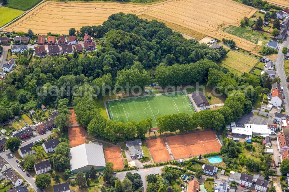 Castrop-Rauxel from above - Ensemble of sports grounds of Erin-Kampfbahn on street Karlstrasse in Castrop-Rauxel at Ruhrgebiet in the state North Rhine-Westphalia, Germany