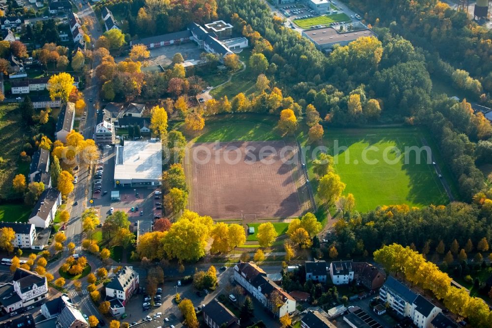 Gladbeck from the bird's eye view: Ensemble of sports grounds of FC Gladbeck 1920/52 e.V. in the South of Gladbeck in the state of North Rhine-Westphalia