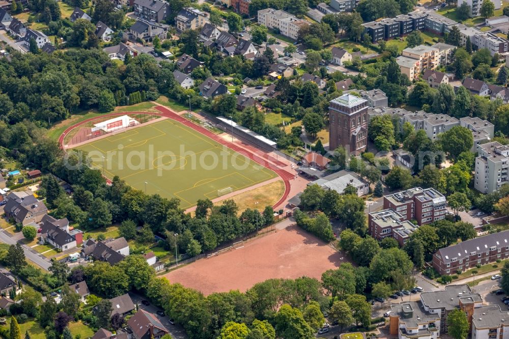 Bochum from the bird's eye view: Ensemble of sports grounds on Gluecksburger Strasse in Bochum in the state North Rhine-Westphalia, Germany