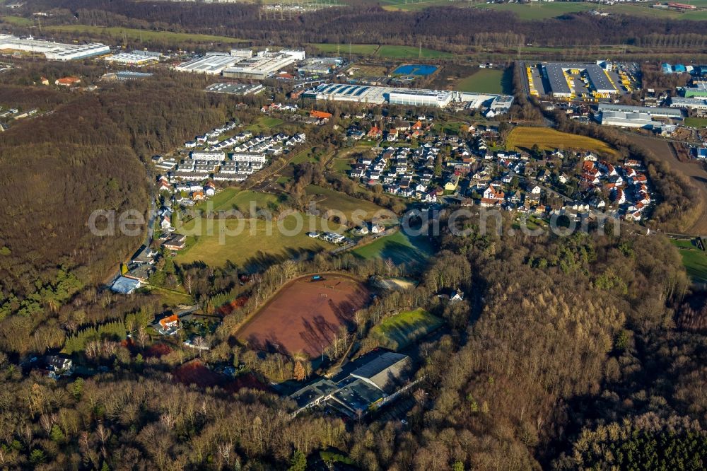 Hagen from the bird's eye view: Ensemble of sports grounds in Hagen in the state North Rhine-Westphalia, Germany