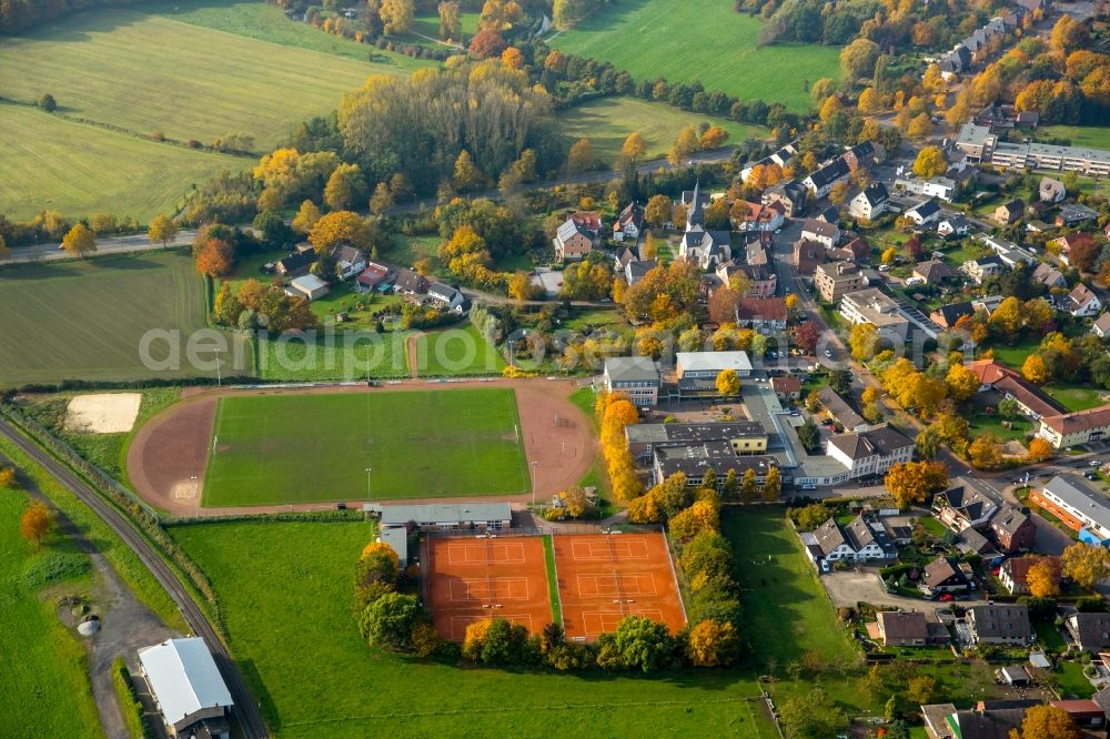 Hamm from the bird's eye view: Ensemble of sports grounds in Hamm in the state North Rhine-Westphalia