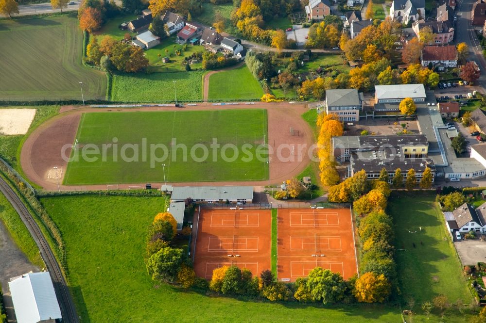 Aerial image Hamm - Ensemble of sports grounds in Hamm in the state North Rhine-Westphalia