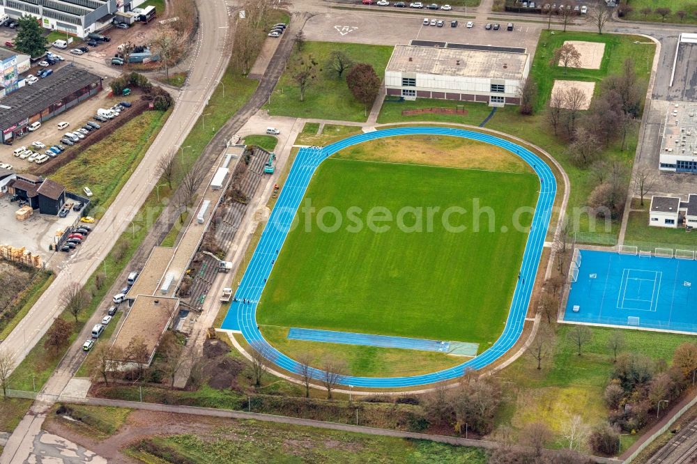 Aerial photograph Lahr/Schwarzwald - Ensemble of sports grounds Hochschule fuer Polizei Baden-Wuerttembergder in Lahr/Schwarzwald in the state Baden-Wurttemberg, Germany