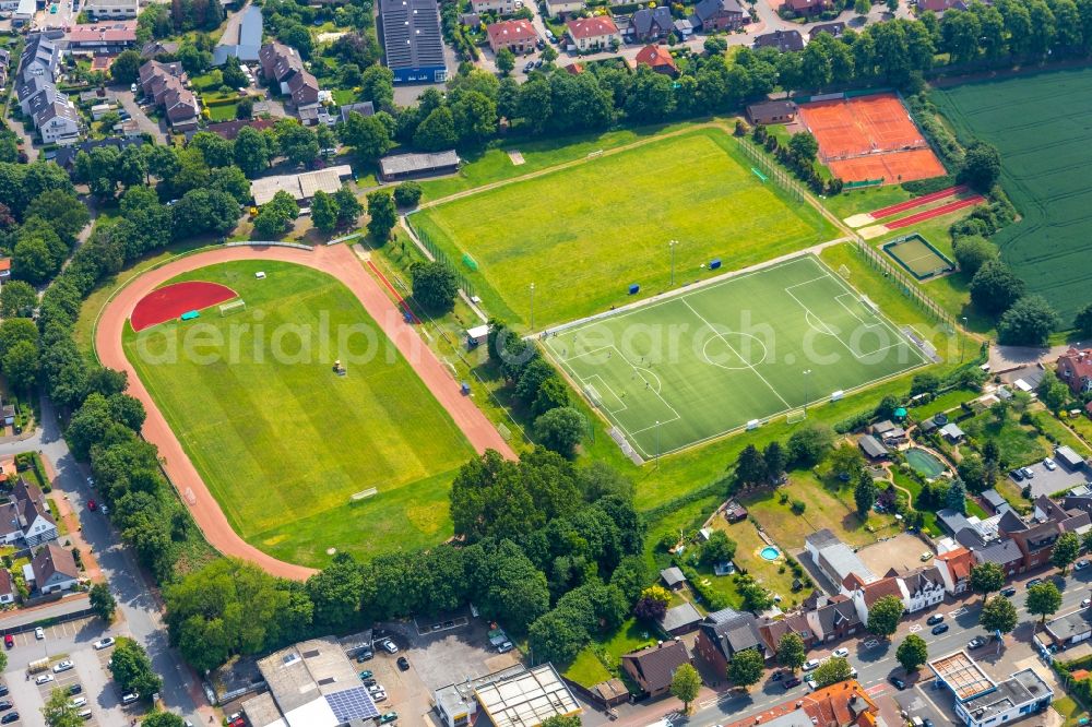 Aerial photograph Haltern am See - Ensemble of sports grounds on Josef-Starkmann-Strasse in Haltern am See in the state North Rhine-Westphalia, Germany