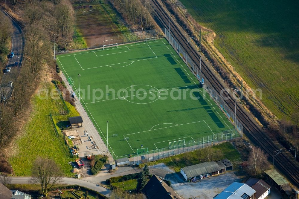 Hattingen from the bird's eye view: Ensemble of sports grounds Kohlenstrasse in Hattingen in the state North Rhine-Westphalia