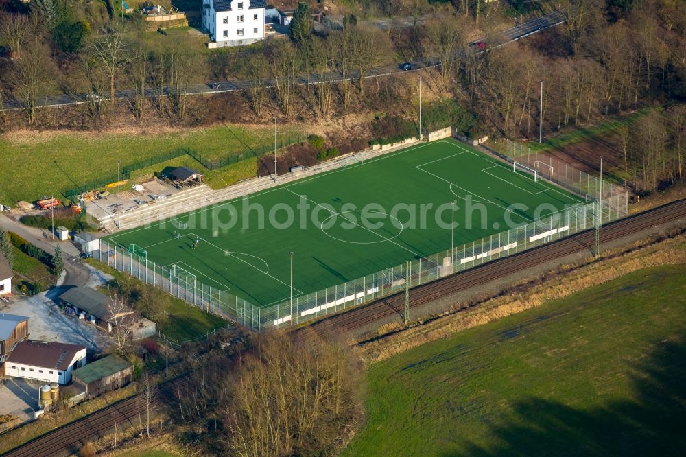 Aerial photograph Hattingen - Ensemble of sports grounds Kohlenstrasse in Hattingen in the state North Rhine-Westphalia