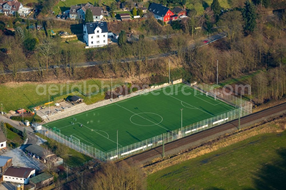 Hattingen from above - Ensemble of sports grounds Kohlenstrasse in Hattingen in the state North Rhine-Westphalia