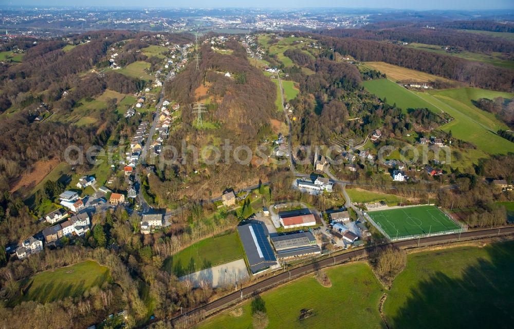 Hattingen from the bird's eye view: Ensemble of sports grounds Kohlenstrasse in Hattingen in the state North Rhine-Westphalia