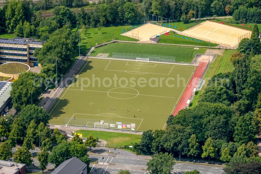 Gladbeck from above - Ensemble of sports grounds on Konrad-Adenauer-Allee in Gladbeck in the state North Rhine-Westphalia, Germany