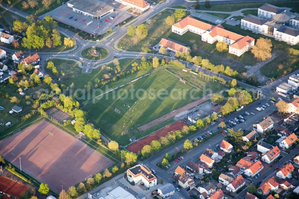 Aerial image Neustadt an der Weinstraße - Ensemble of sports grounds of Lachen-Speyerdorf 1910 e.V in the district Lachen-Speyerdorf in Neustadt an der Weinstrasse in the state Rhineland-Palatinate, Germany