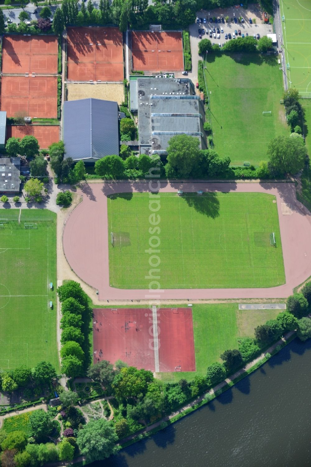 Aerial photograph Lübeck - Ensemble of sports grounds in Luebeck in the state Schleswig-Holstein