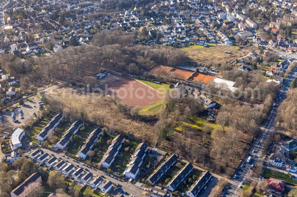 Aerial image Hagen - Ensemble of sports grounds on Lohestrasse in the district Herbeck in Hagen at Ruhrgebiet in the state North Rhine-Westphalia, Germany