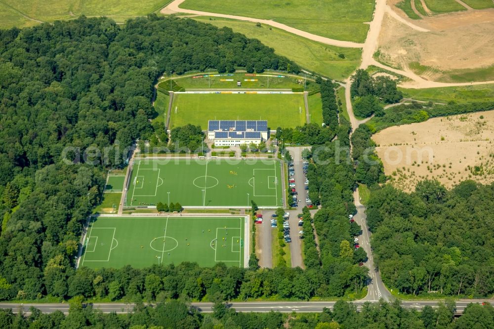 Aerial photograph Duisburg - Ensemble of sports grounds on PCC-Stadion in Duisburg in the state North Rhine-Westphalia, Germany