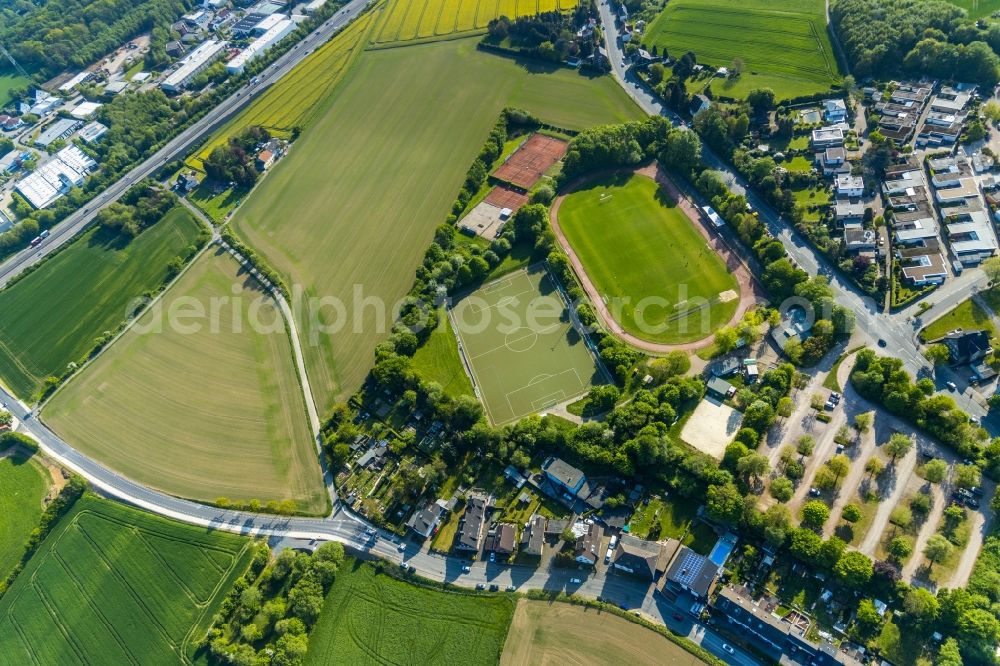 Aerial photograph Witten - Ensemble of sports grounds on Pferdebachstrasse in Witten in the state North Rhine-Westphalia, Germany