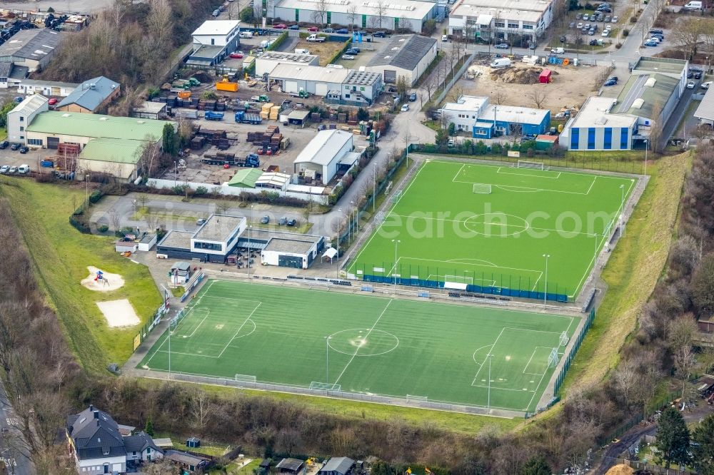 Bottrop from above - Ensemble of sports grounds of SV Rhenania Bottrop 1919 e.V. Im Blankenfeld in the district Batenbrock in Bottrop at Ruhrgebiet in the state North Rhine-Westphalia, Germany