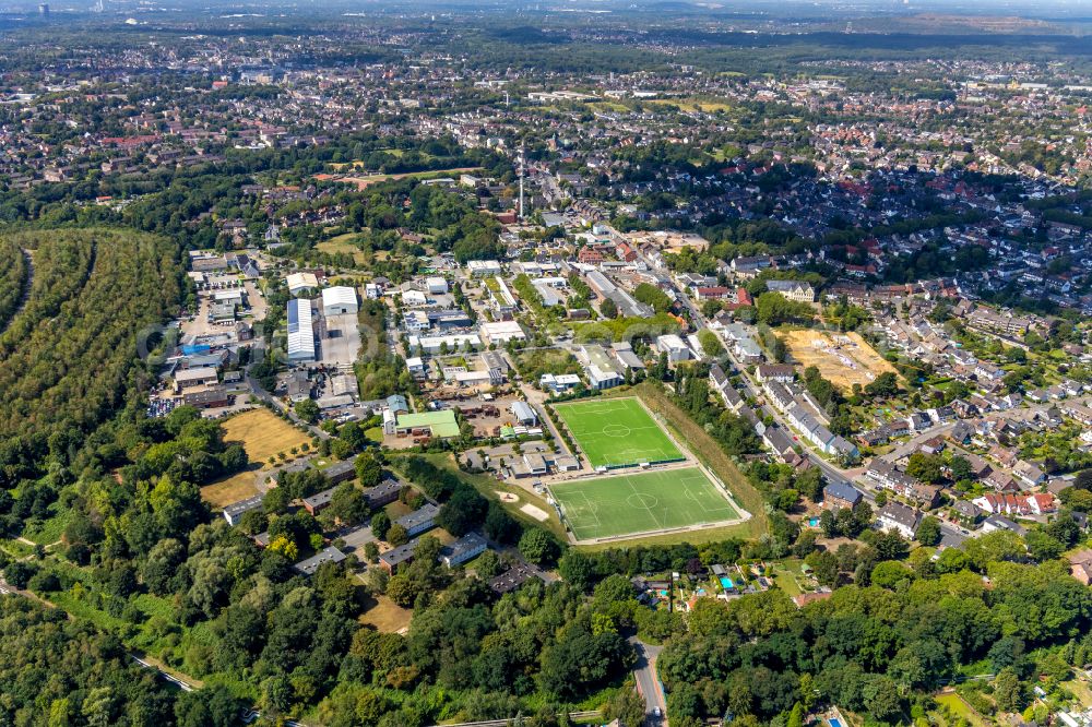 Bottrop from the bird's eye view: Ensemble of sports grounds of SV Rhenania Bottrop 1919 e.V. Im Blankenfeld in the district Batenbrock in Bottrop at Ruhrgebiet in the state North Rhine-Westphalia, Germany