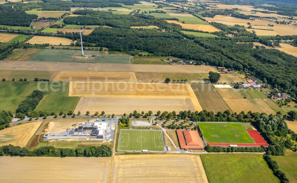 Aerial photograph Bergkamen - Ensemble of sports grounds of Schiesszentrum Unna-Hamm GmbH Overberge on Hansastrasse in Bergkamen in the state North Rhine-Westphalia, Germany