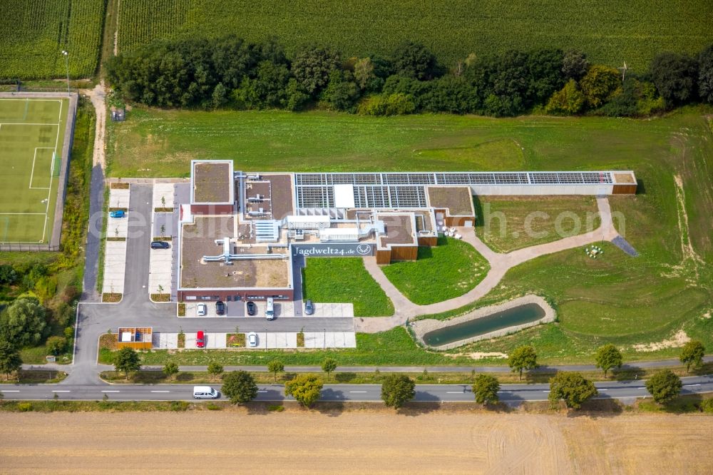 Aerial image Bergkamen - Ensemble of sports grounds of Schiesszentrum Unna-Hamm GmbH Overberge on Hansastrasse in Bergkamen in the state North Rhine-Westphalia, Germany