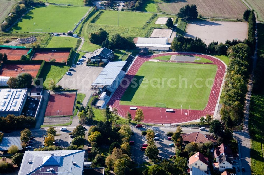 Aerial image Karlsbad - Ensemble of sports grounds of the schools in Karlsbad in the state Baden-Wuerttemberg