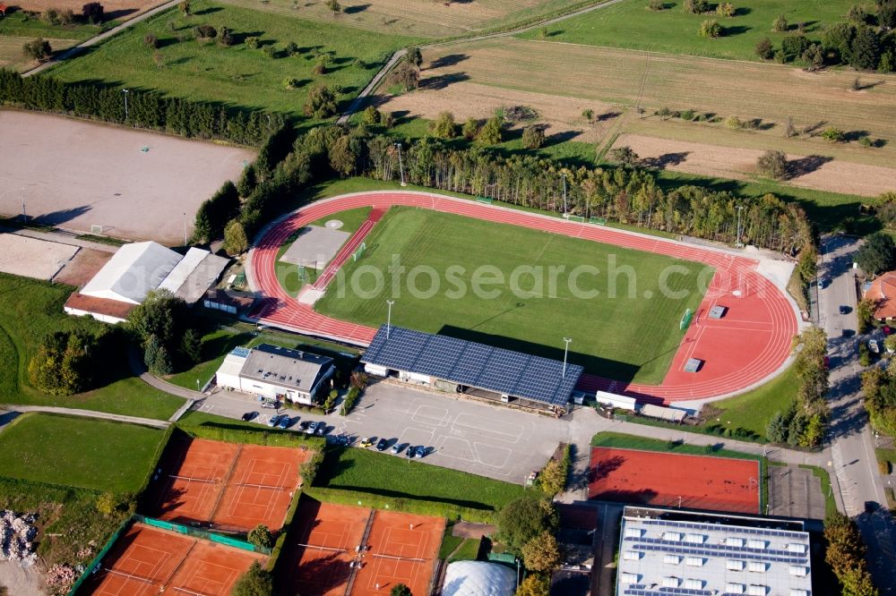 Aerial photograph Karlsbad - Ensemble of sports grounds of the schools in Karlsbad in the state Baden-Wuerttemberg