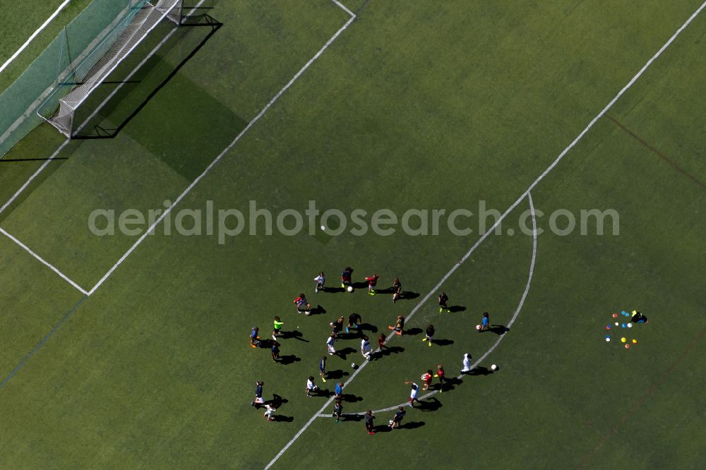 Freiburg im Breisgau from above - Ensemble of sports grounds on Schwarzwaldstrasse in Freiburg im Breisgau in the state Baden-Wuerttemberg