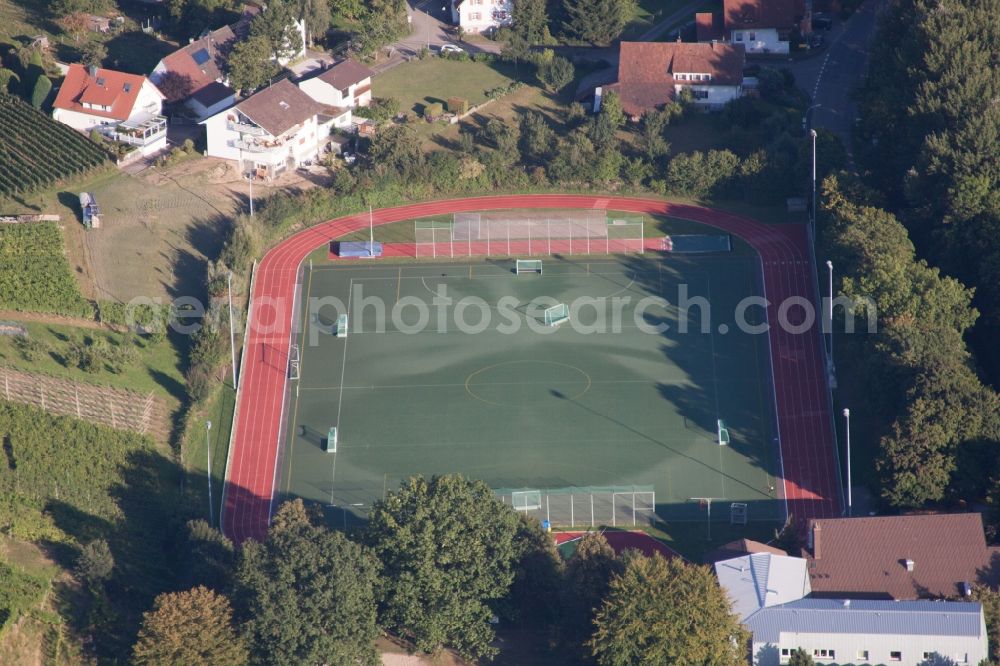 Aerial image Baden-Baden - Ensemble of sports grounds of Suedbadischen Sportschule in the district Steinbach in Baden-Baden in the state Baden-Wuerttemberg, Germany