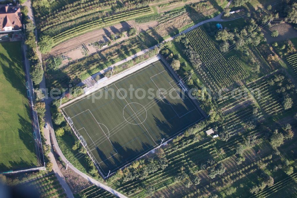 Baden-Baden from above - Ensemble of sports grounds of Suedbadischen Sportschule in the district Steinbach in Baden-Baden in the state Baden-Wuerttemberg, Germany