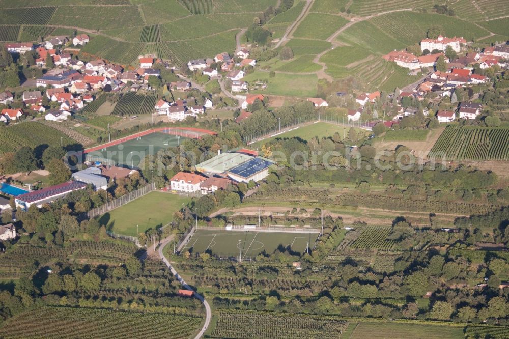 Baden-Baden from the bird's eye view: Ensemble of sports grounds of Suedbadischen Sportschule in the district Steinbach in Baden-Baden in the state Baden-Wuerttemberg, Germany