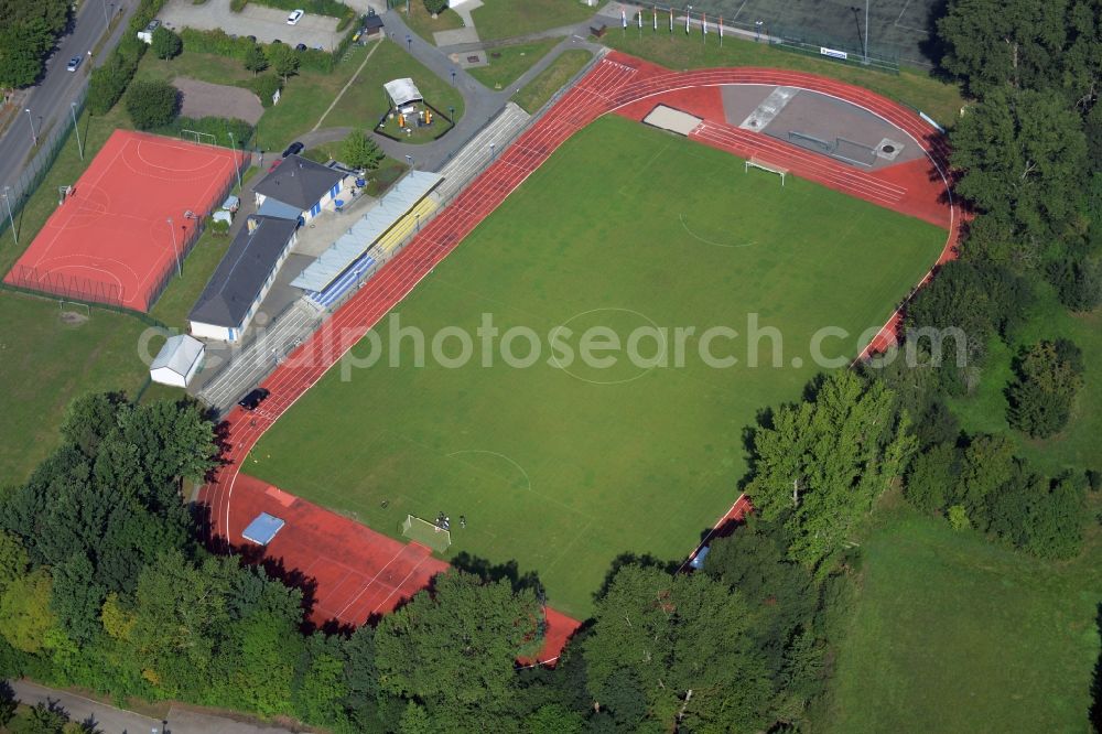 Taucha from above - Ensemble of sports grounds of the Sport- und Freizeitzentrum in Taucha in the state Saxony