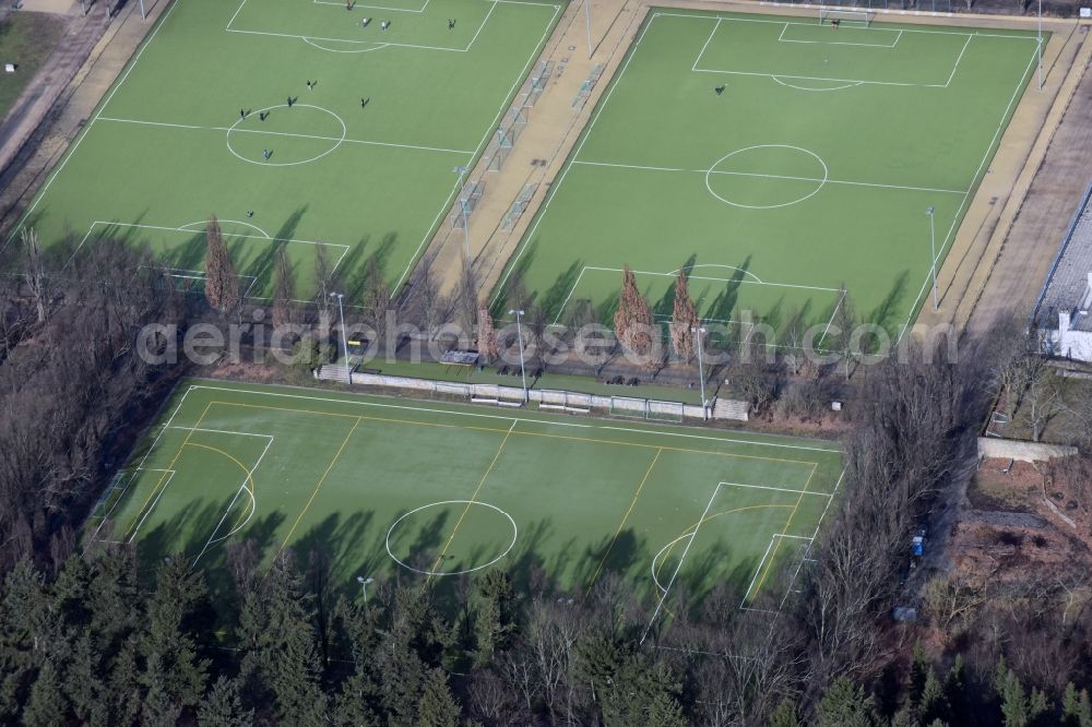 Aerial image Berlin - Ensemble of sports grounds Volkspark Mariendorf in Berlin in Germany