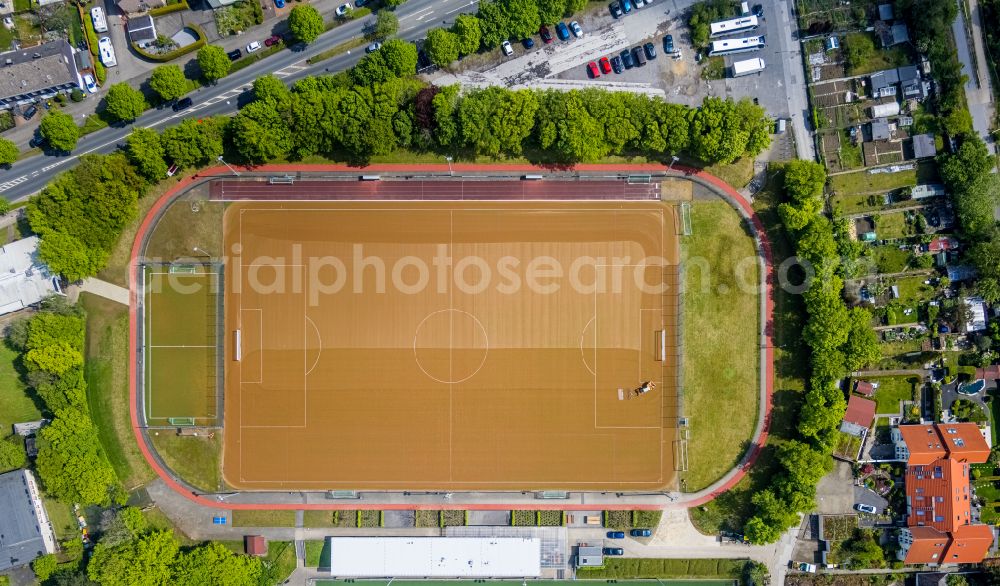 Aerial image Velbert - Ensemble of sports grounds of Sportclub Velbert eV on Von-Boettinger-Strasse in Velbert in the state North Rhine-Westphalia, Germany