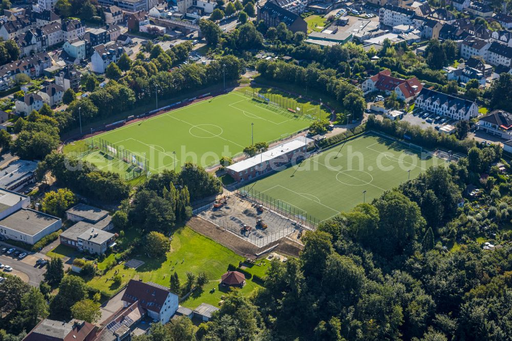 Aerial image Velbert - Ensemble of sports grounds of Sportclub Velbert eV on Von-Boettinger-Strasse in Velbert in the state North Rhine-Westphalia, Germany