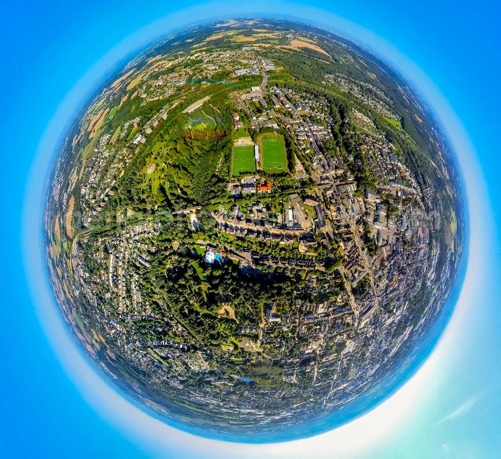 Aerial photograph Velbert - Ensemble of sports grounds of Sportclub Velbert eV on Von-Boettinger-Strasse in Velbert in the state North Rhine-Westphalia, Germany