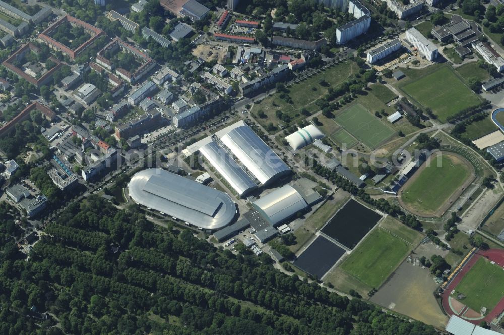 Aerial photograph Berlin - Ensemble of the sports grounds at Sportforum Berlin Hohenschoenhausen