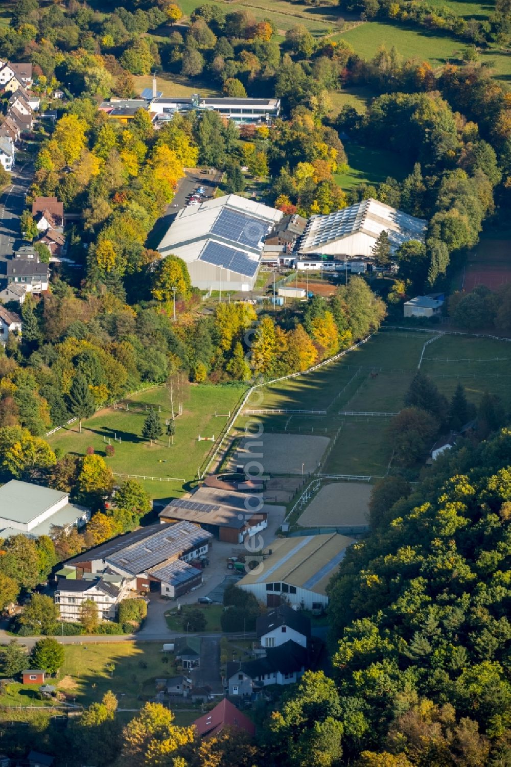 Aerial photograph Netphen - Ensemble of sports grounds Sportpark Siegerland in Netphen in the state North Rhine-Westphalia