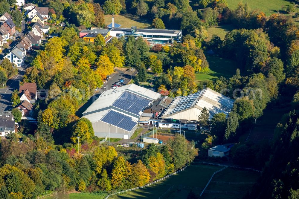 Netphen from above - Ensemble of sports grounds Sportpark Siegerland in Netphen in the state North Rhine-Westphalia