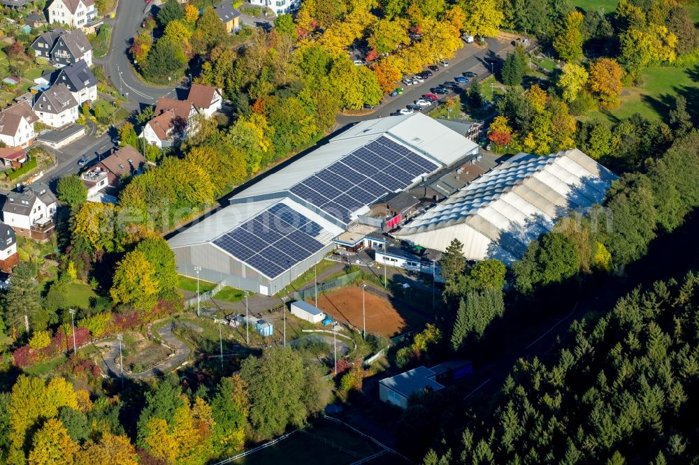 Netphen from the bird's eye view: Ensemble of sports grounds Sportpark Siegerland in Netphen in the state North Rhine-Westphalia