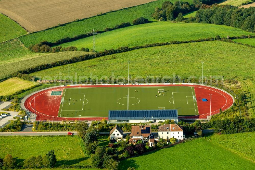 Sprockhövel from the bird's eye view: Ensemble of sports grounds in Sprockhoevel in the state North Rhine-Westphalia