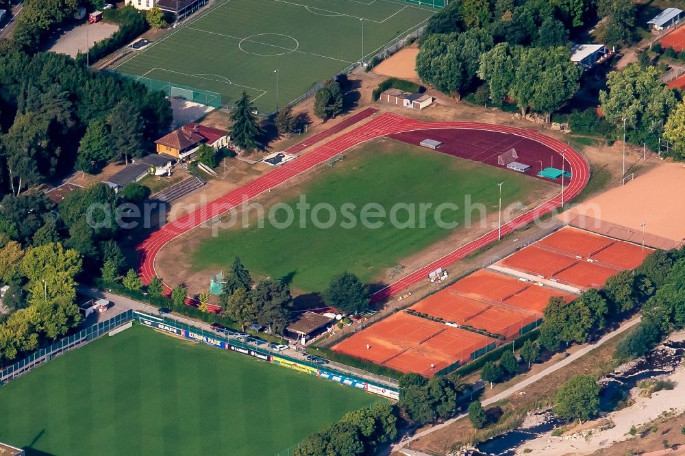 Freiburg im Breisgau from above - Ensemble of sports grounds Am SC Stadion in Freiburg im Breisgau in the state Baden-Wurttemberg, Germany