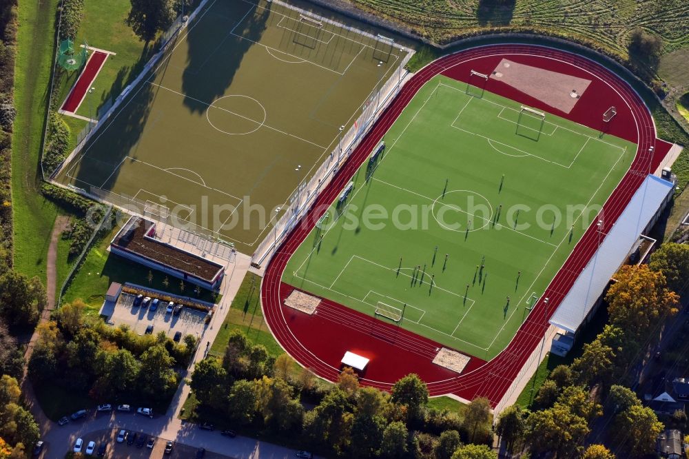 Hamburg from above - Ensemble of sports grounds Stadion Sportverein Lurup-Honburg von 1923 e.V. on Vorhornweg in the district Altona in Hamburg, Germany