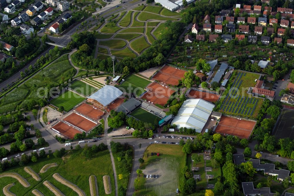 Aerial image Stuttgart - Ensemble of sports grounds in Stuttgart in the state Baden-Wurttemberg, Germany