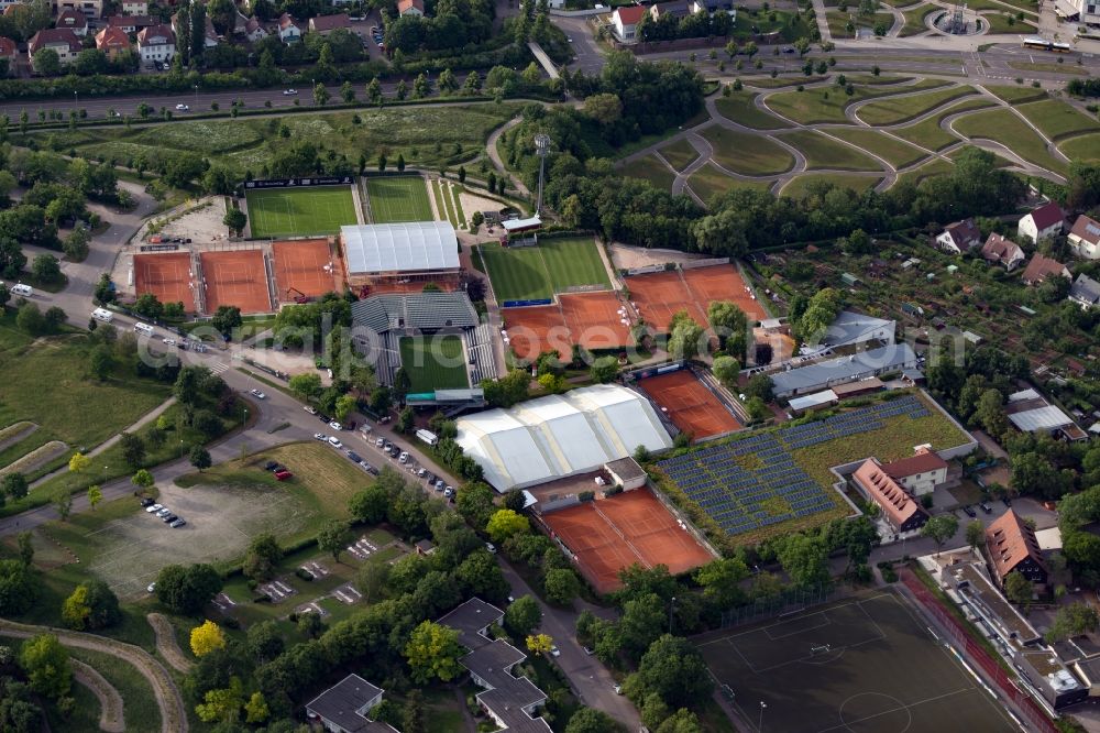 Aerial photograph Stuttgart - Ensemble of sports grounds in Stuttgart in the state Baden-Wurttemberg, Germany